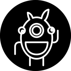 Alien Outline In A Circle Sketch Svg Vector, Free Vectors File